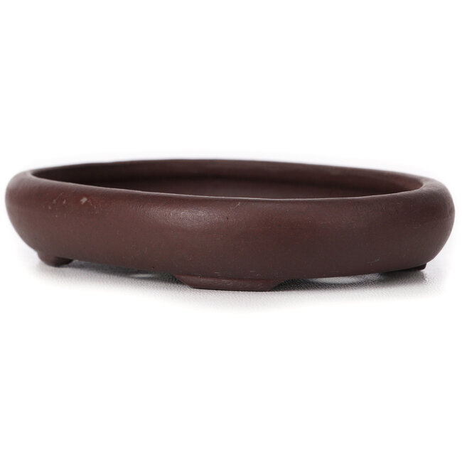 Ovale ongeglazuurde bonsaipot van Yamaaki - 110 x 85 x 20 mm