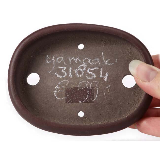 Vaso per bonsai ovale non smaltato di Yamaaki - 110 x 85 x 20 mm