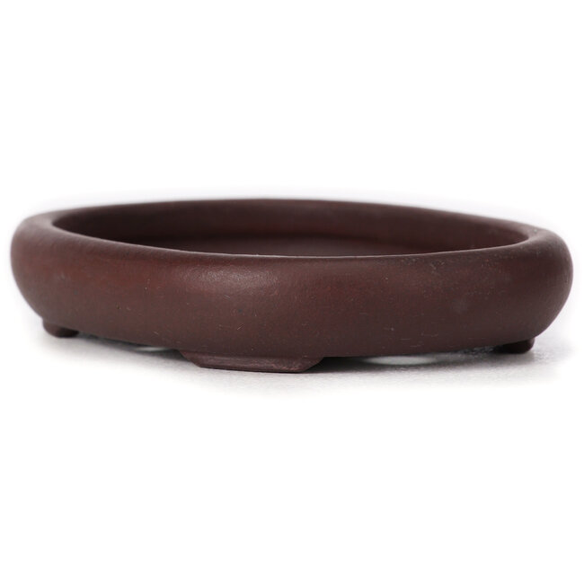 Maceta de bonsái ovalada sin esmaltar de Yamaaki - 110 x 85 x 20 mm