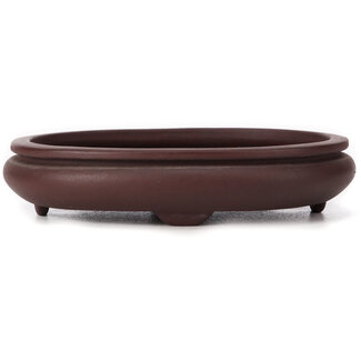 Yamaaki Pot à bonsaï ovale non émaillé de 145 mm par Yamaaki, Tokoname, Japon