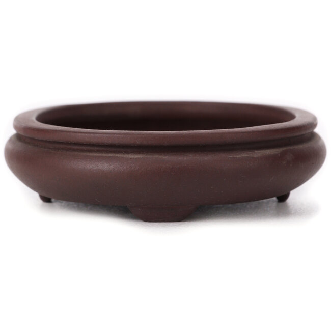 Ovale unglasierte Bonsaischale von Yamaaki - 145 x 115 x 30 mm