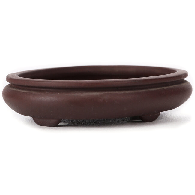 Pot à bonsaï ovale non émaillé par Yamaaki - 145 x 115 x 30 mm