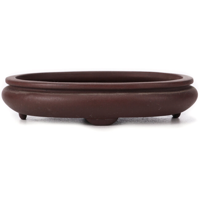 Pot à bonsaï ovale non émaillé par Yamaaki - 145 x 115 x 30 mm