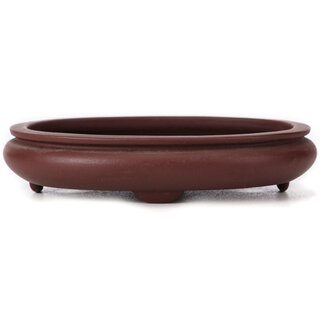  Yamaaki Pot à bonsaï ovale non émaillé de 145 mm par Yamaaki, Tokoname, Japon