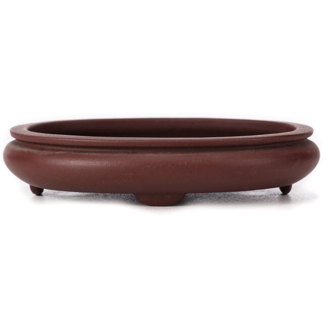 Pot à bonsaï ovale non émaillé par Yamaaki - 145 x 115 x 30 mm