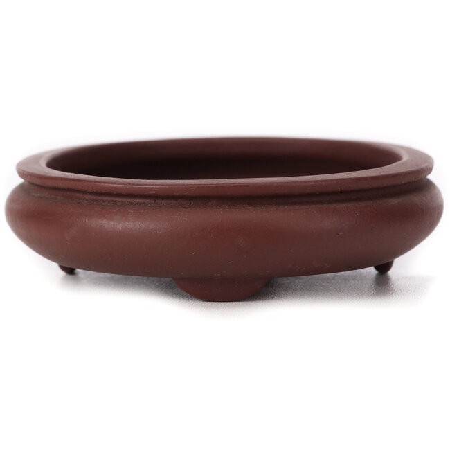 Ovale unglasierte Bonsaischale von Yamaaki - 145 x 115 x 30 mm