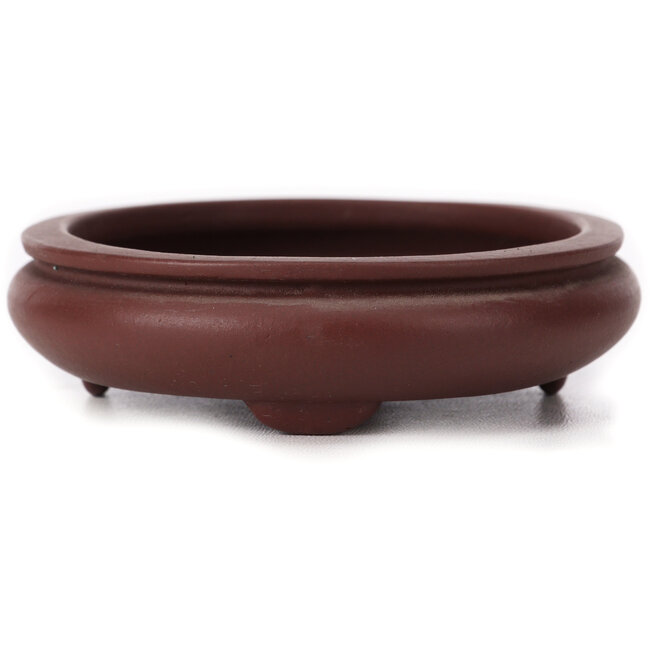 Maceta de bonsái ovalada sin esmaltar de Yamaaki - 145 x 115 x 30 mm