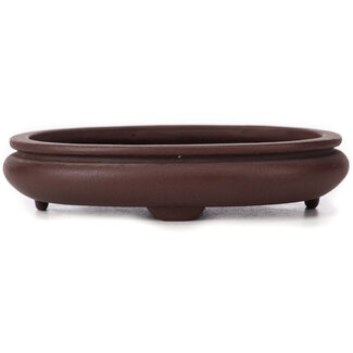  Yamaaki Pot à bonsaï ovale non émaillé de 145 mm par Yamaaki, Tokoname, Japon