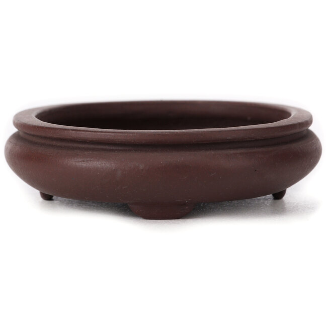 Ovale unglasierte Bonsaischale von Yamaaki - 145 x 115 x 30 mm