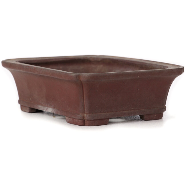 Rectangular unglazed bonsai pot by Yamaaki - 150 x 120 x 45 mm