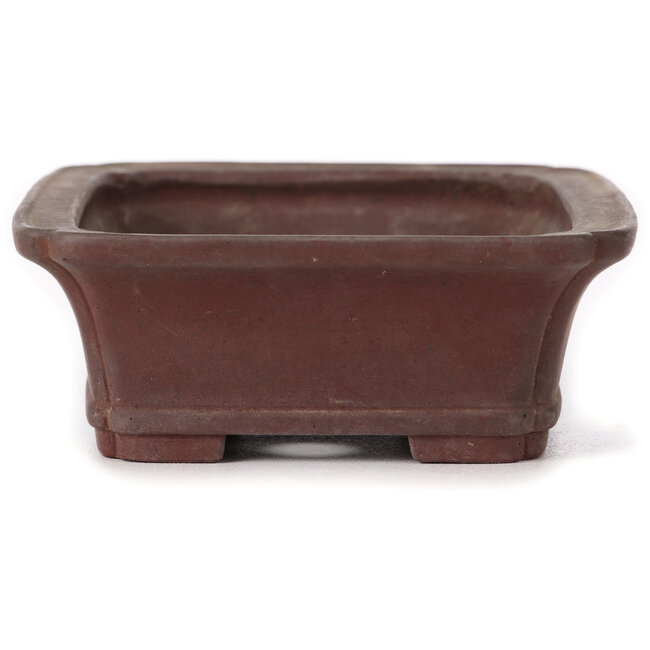 Rechthoekige ongeglazuurde bonsaipot van Yamaaki - 150 x 120 x 45 mm