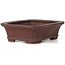 Rectangular unglazed bonsai pot by Yamaaki - 150 x 120 x 45 mm