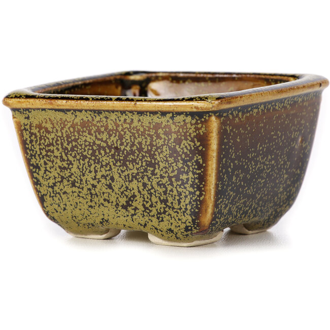 Vaso bonsai quadrato marrone di Seto - 85 x 85 x 45 mm