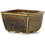 Pot à bonsaï carré marron par Seto - 85 x 85 x 45 mm