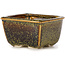 Square brown bonsai pot by Seto - 85 x 85 x 45 mm