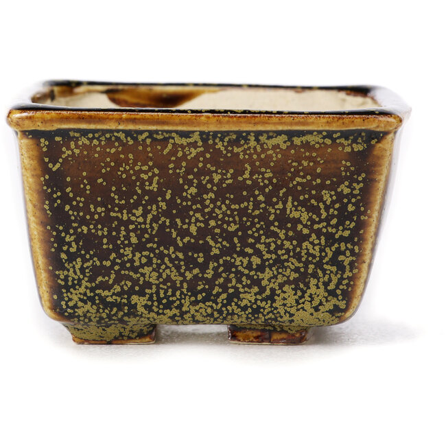 Pot à bonsaï carré marron par Seto - 85 x 80 x 45 mm