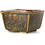 Vaso bonsai quadrato marrone di Seto - 85 x 80 x 45 mm