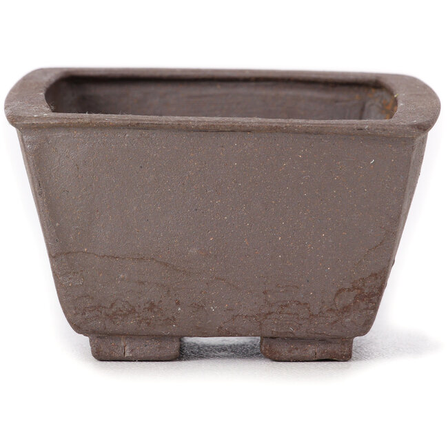 Vierkante ongeglazuurde bonsaipot van Seto - 85 x 80 x 50 mm
