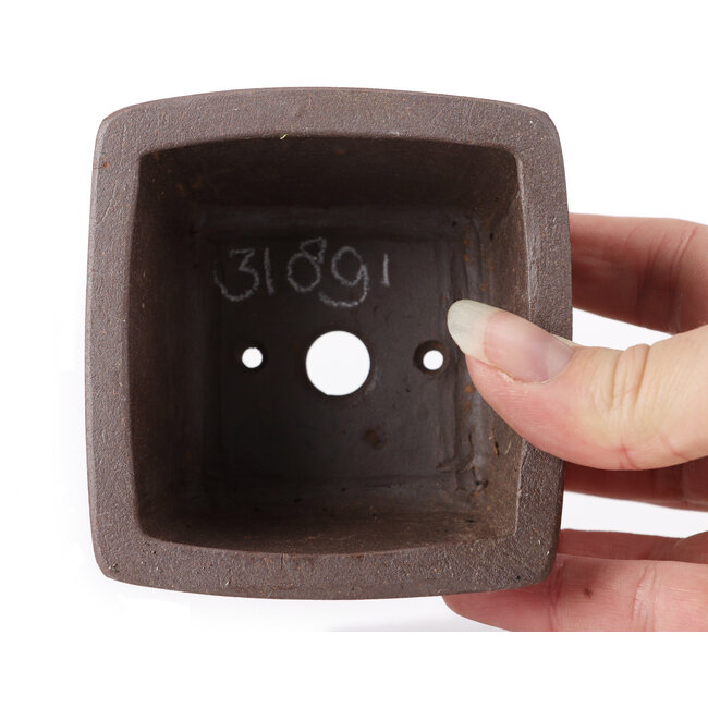 Vaso bonsai quadrato non smaltato di Seto - 85 x 80 x 50 mm