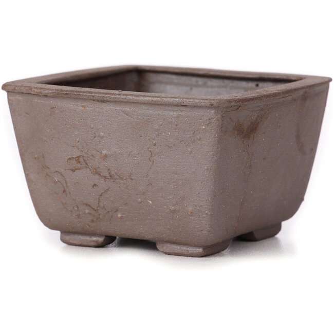 Square unglazed bonsai pot by Seto - 85 x 80 x 50 mm