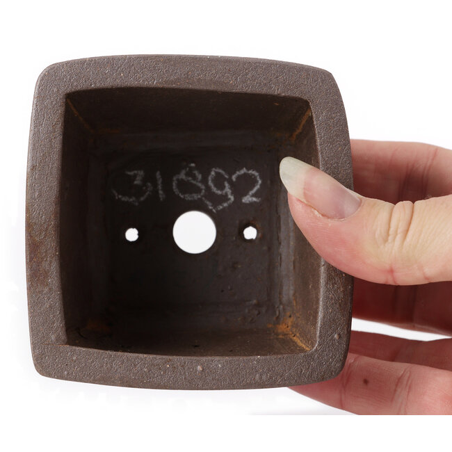 Pot à bonsaï carré non émaillé par Seto - 85 x 80 x 50 mm