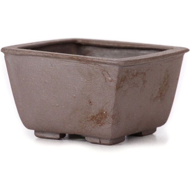 Vierkante ongeglazuurde bonsaipot van Seto - 85 x 85 x 50 mm