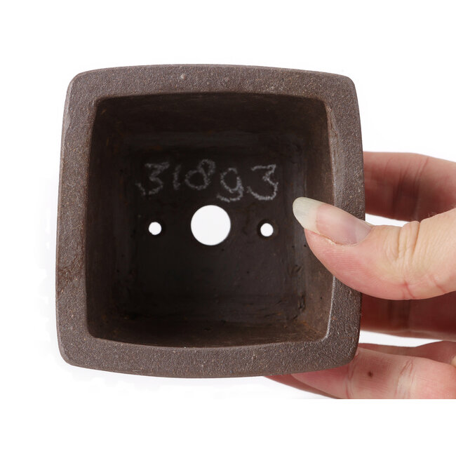 Pot à bonsaï carré non émaillé par Seto - 85 x 85 x 50 mm