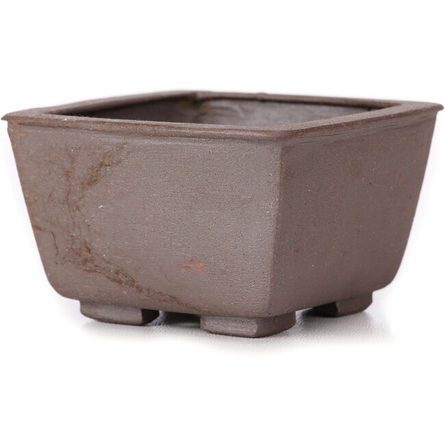Square unglazed bonsai pot by Seto - 85 x 80 x 50 mm