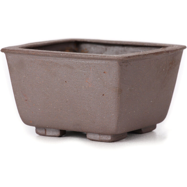 Vierkante ongeglazuurde bonsaipot van Seto - 85 x 80 x 50 mm