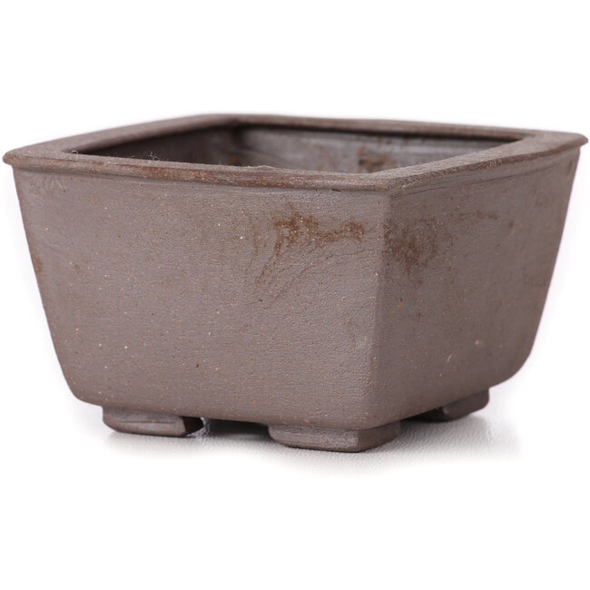Maceta de bonsái cuadrada sin esmaltar de Seto - 85 x 80 x 50 mm