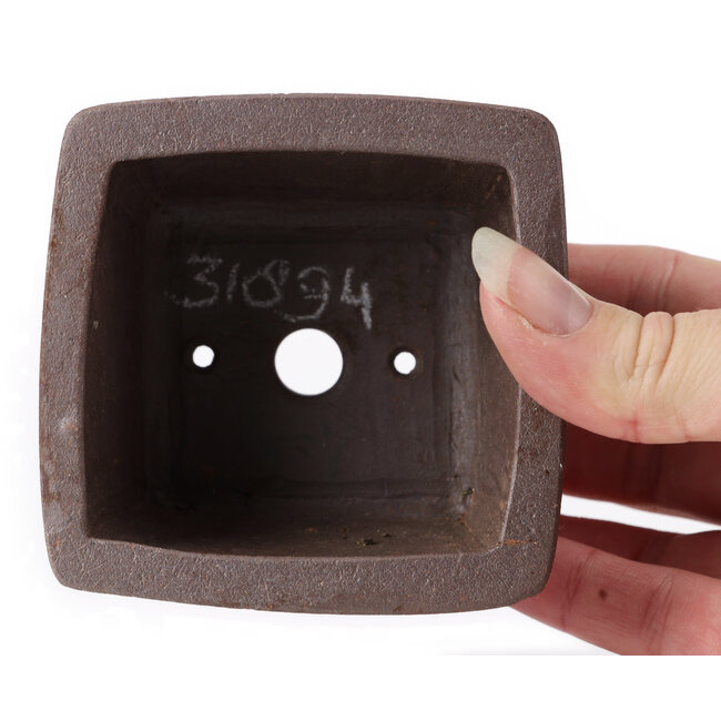 Pot à bonsaï carré non émaillé par Seto - 85 x 80 x 50 mm