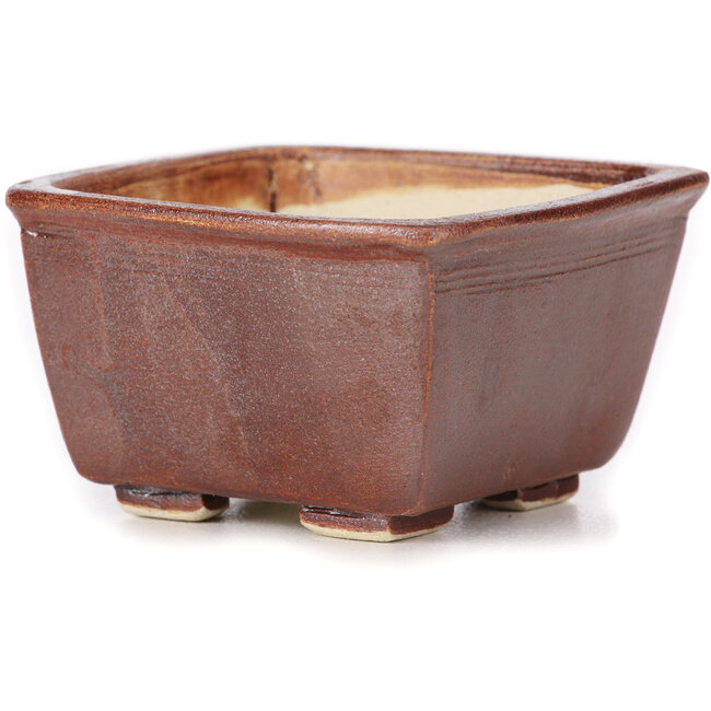 Pot à bonsaï carré marron par Seto - 85 x 85 x 50 mm