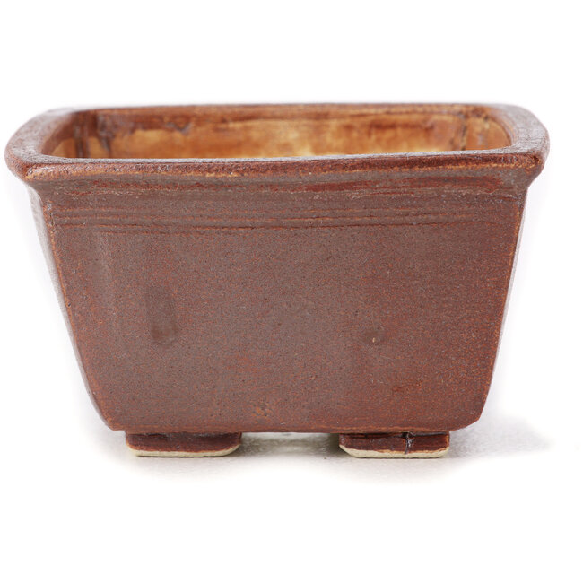 Square brown bonsai pot by Seto - 85 x 85 x 50 mm