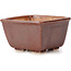 Quadratische braune Bonsaischale von Seto - 85 x 85 x 50 mm
