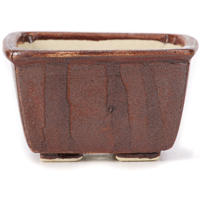 Pot à bonsaï carré marron par Seto - 85 x 85 x 50 mm