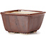 Quadratische braune Bonsaischale von Seto - 85 x 85 x 50 mm