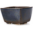 Square brown and blue bonsai pot by Seto - 80 x 80 x 50 mm