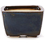 Square brown and blue bonsai pot by Seto - 80 x 80 x 50 mm