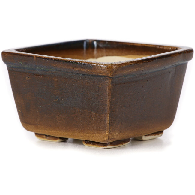 Vaso bonsai quadrato marrone di Seto - 80 x 80 x 45 mm