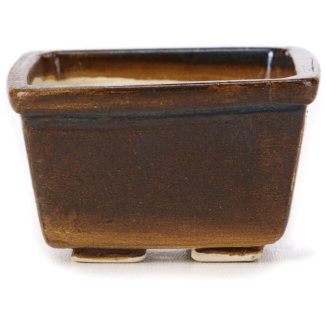 Vaso bonsai quadrato marrone di Seto - 80 x 80 x 45 mm