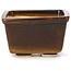 Square brown bonsai pot by Seto - 80 x 80 x 45 mm