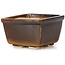 Square brown bonsai pot by Seto - 80 x 80 x 45 mm