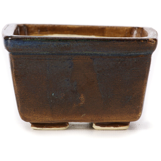 Maceta de bonsái cuadrada marrón de Seto - 80 x 80 x 45 mm