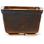 Square brown bonsai pot by Seto - 80 x 80 x 45 mm