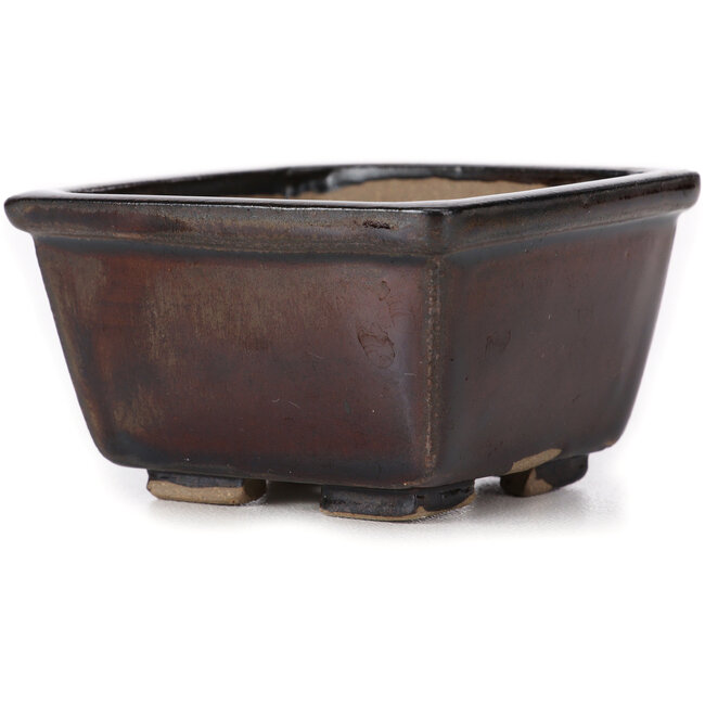 Pot à bonsaï carré marron par Seto - 80 x 80 x 45 mm