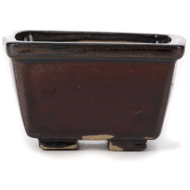 Pot à bonsaï carré marron par Seto - 80 x 80 x 45 mm