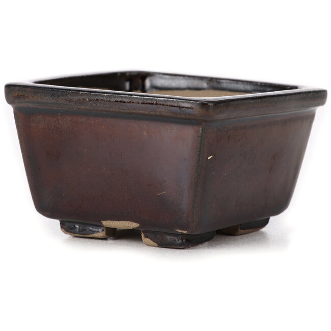Pot à bonsaï carré marron par Seto - 80 x 80 x 45 mm