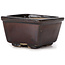 Square brown bonsai pot by Seto - 80 x 80 x 45 mm