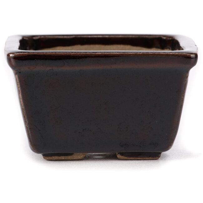 Vaso bonsai quadrato marrone di Seto - 80 x 75 x 45 mm