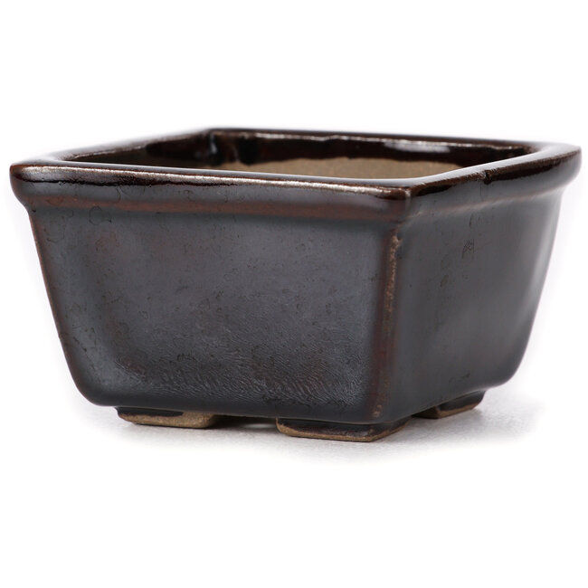 Pot à bonsaï carré marron par Seto - 80 x 75 x 45 mm